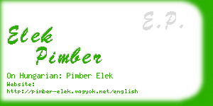 elek pimber business card